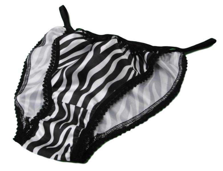 Zebra white and Black Tanga Panties